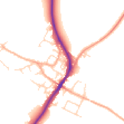Daytime road noise heatmap for MK45 5JZ