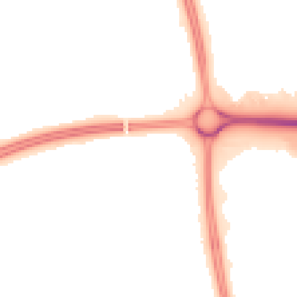 Night-time road noise heatmap for MK7 6JG