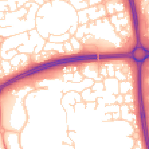 Daytime road noise heatmap for MK7 6JU