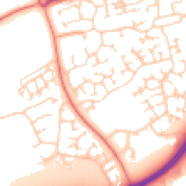 Daytime road noise heatmap for MK7 7DH