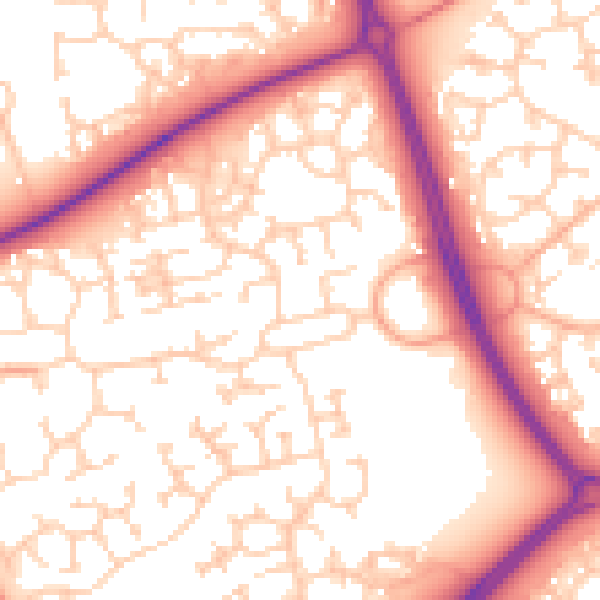 Daytime road noise heatmap for MK7 7FQ
