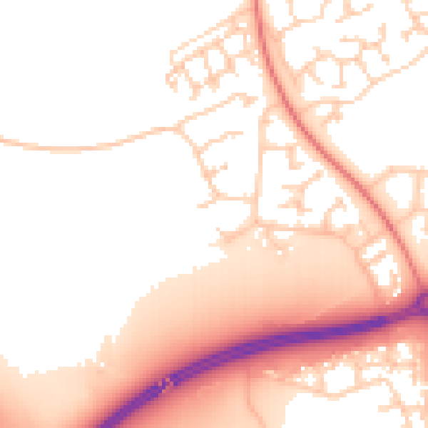 Daytime road noise heatmap for MK7 7HA