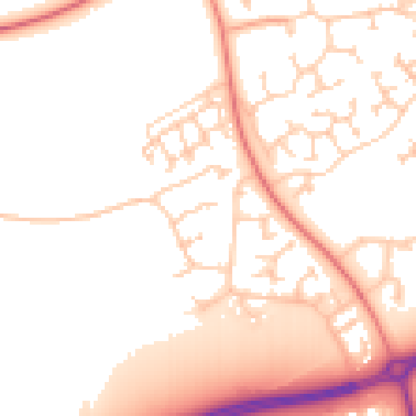 Daytime road noise heatmap for MK7 7HH