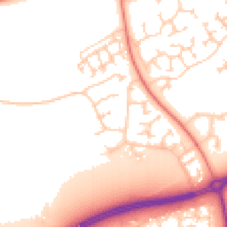 Daytime road noise heatmap for MK7 7HJ