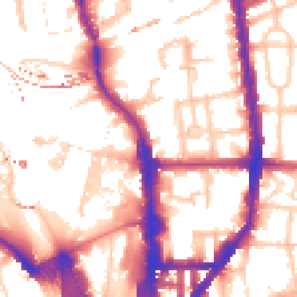 Daytime road noise heatmap for N1 0AE