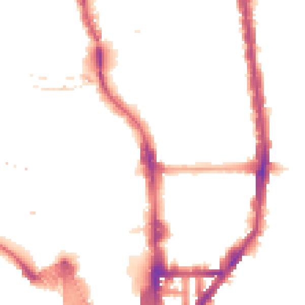 Night-time road noise heatmap for N1 0AE