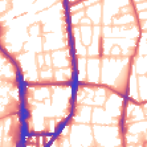Daytime road noise heatmap for N1 0AF