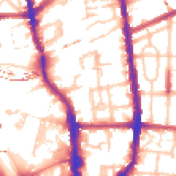 Daytime road noise heatmap for N1 0AG