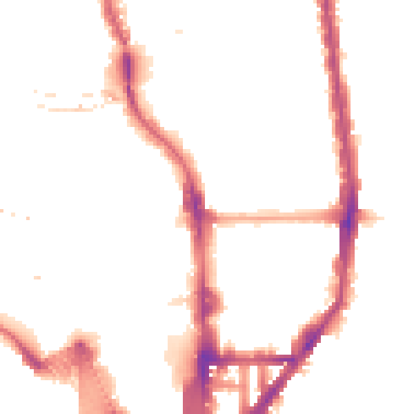 Night-time road noise heatmap for N1 0AJ