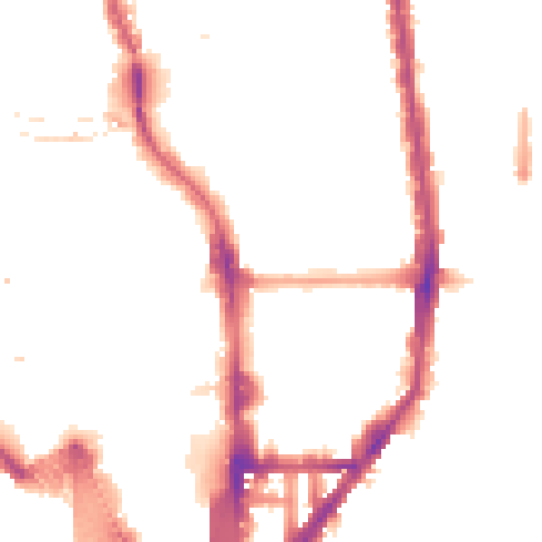 Night-time road noise heatmap for N1 0AN