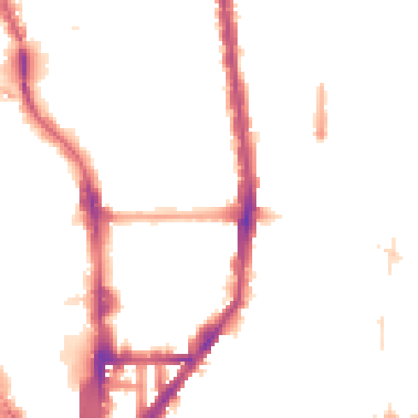 Night-time road noise heatmap for N1 0AR