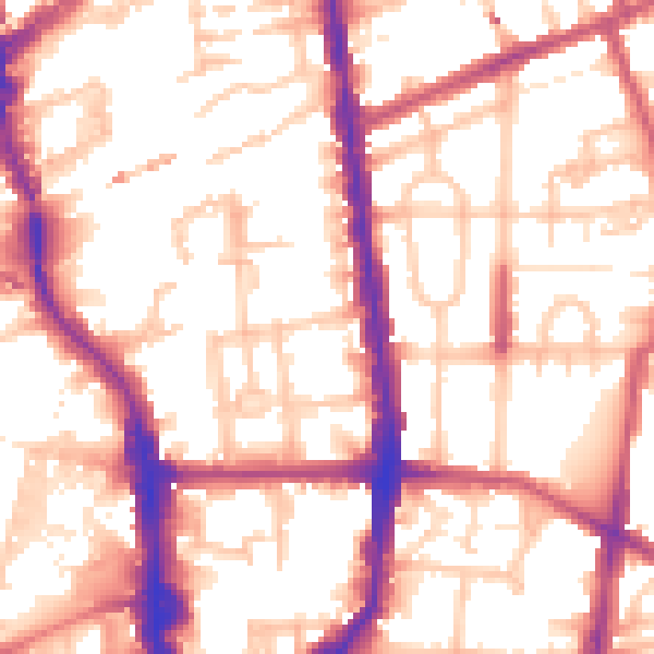 Daytime road noise heatmap for N1 0BH
