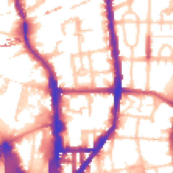 Daytime road noise heatmap for N1 0BL