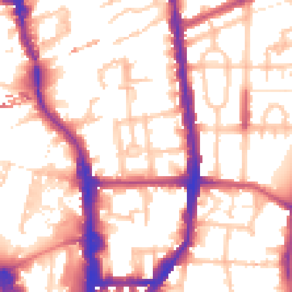 Daytime road noise heatmap for N1 0BS