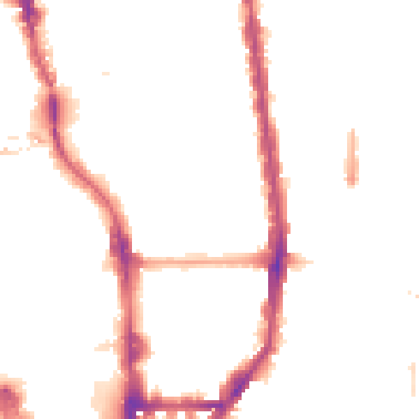 Night-time road noise heatmap for N1 0BS