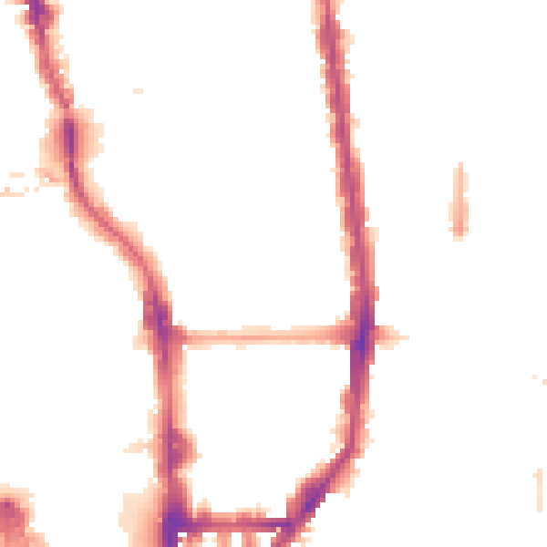 Night-time road noise heatmap for N1 0BT