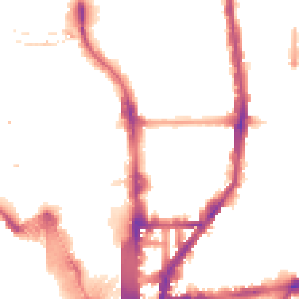 Night-time road noise heatmap for N1 0BU