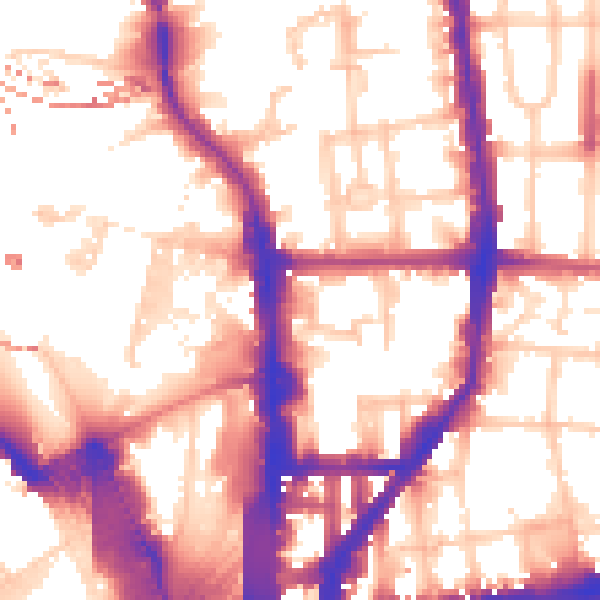 Daytime road noise heatmap for N1 0BX
