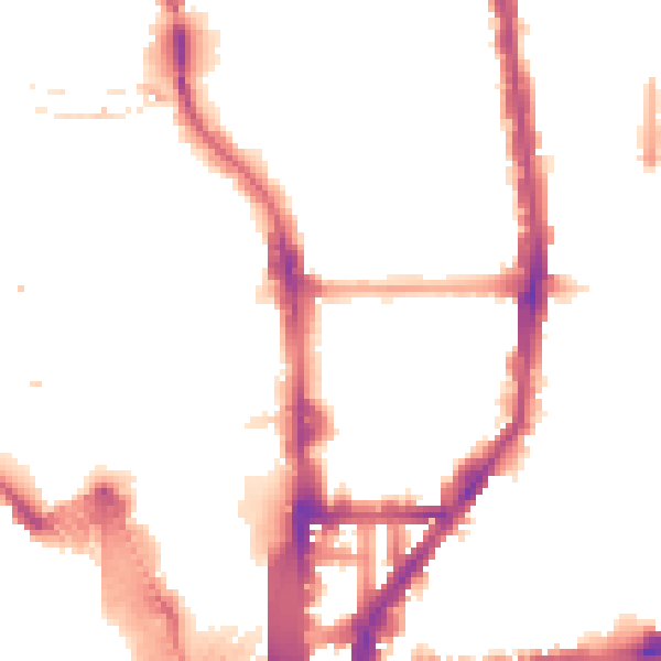 Night-time road noise heatmap for N1 0BX