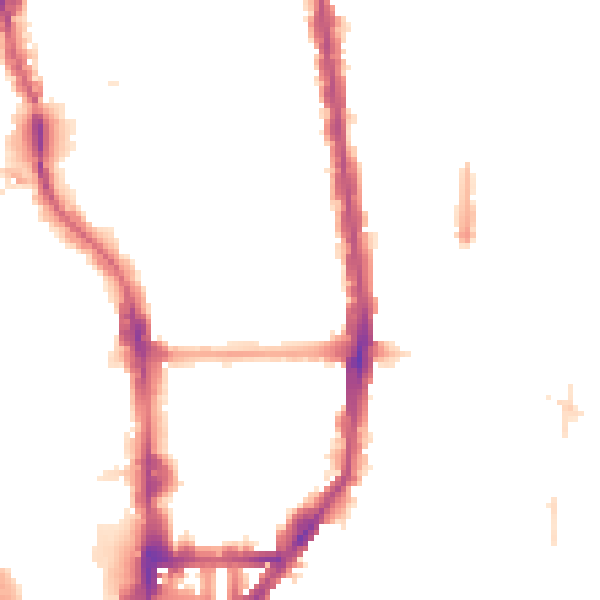 Night-time road noise heatmap for N1 0BZ