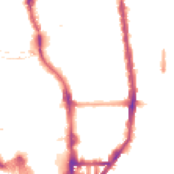Night-time road noise heatmap for N1 0DA