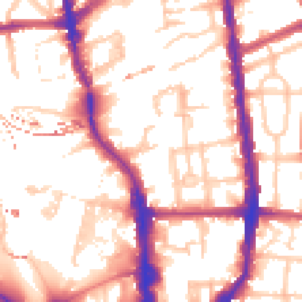 Daytime road noise heatmap for N1 0DH