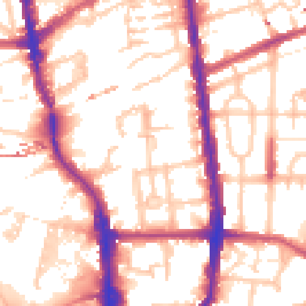 Daytime road noise heatmap for N1 0DZ