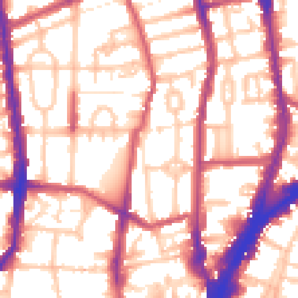 Daytime road noise heatmap for N1 0EA