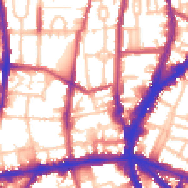Daytime road noise heatmap for N1 0EF