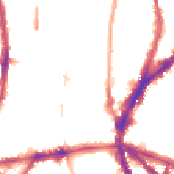 Night-time road noise heatmap for N1 0EF