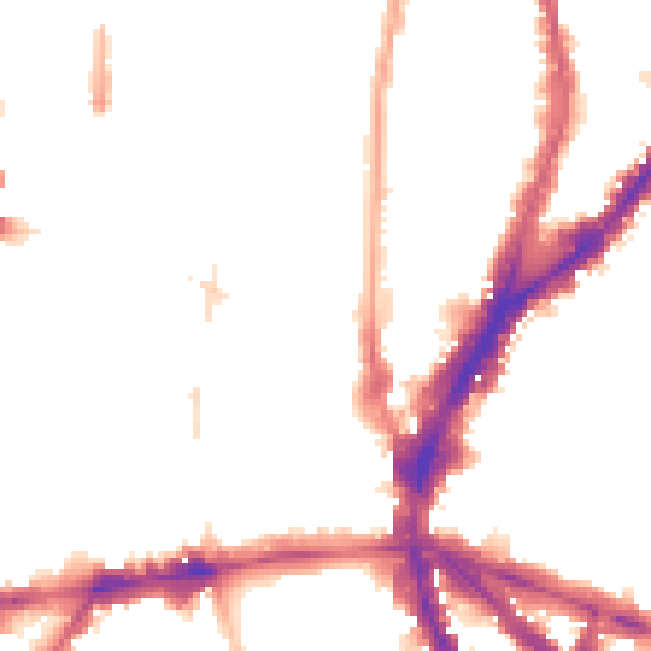 Night-time road noise heatmap for N1 0EG