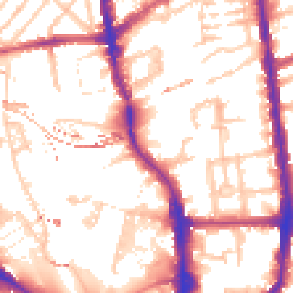 Daytime road noise heatmap for N1 0FQ