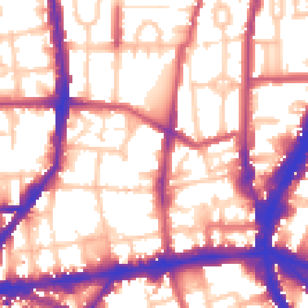 Daytime road noise heatmap for N1 0HE