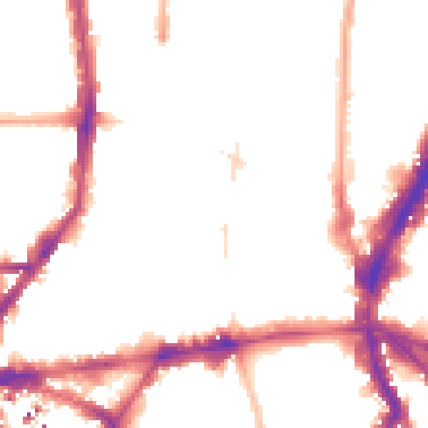Night-time road noise heatmap for N1 0HF