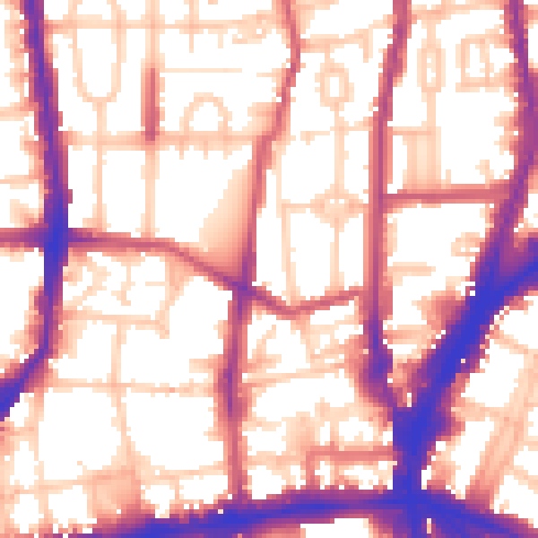 Daytime road noise heatmap for N1 0HJ
