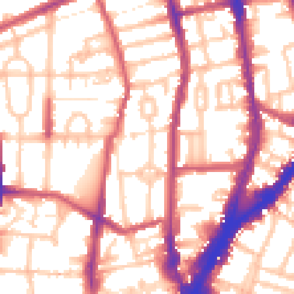 Daytime road noise heatmap for N1 0HP