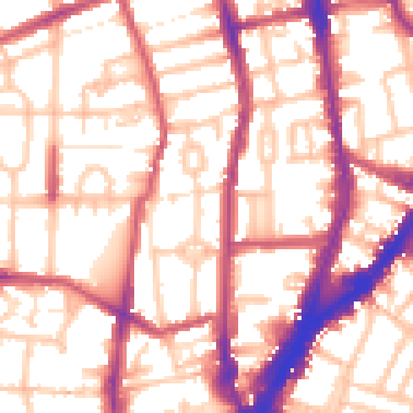 Daytime road noise heatmap for N1 0HW