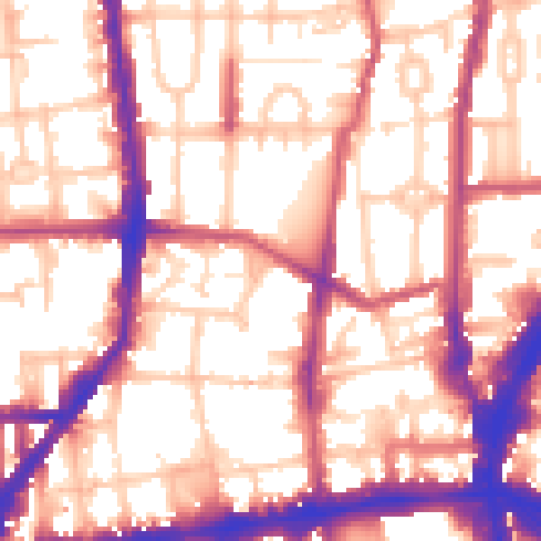 Daytime road noise heatmap for N1 0JQ