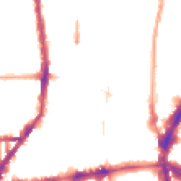 Night-time road noise heatmap for N1 0JQ