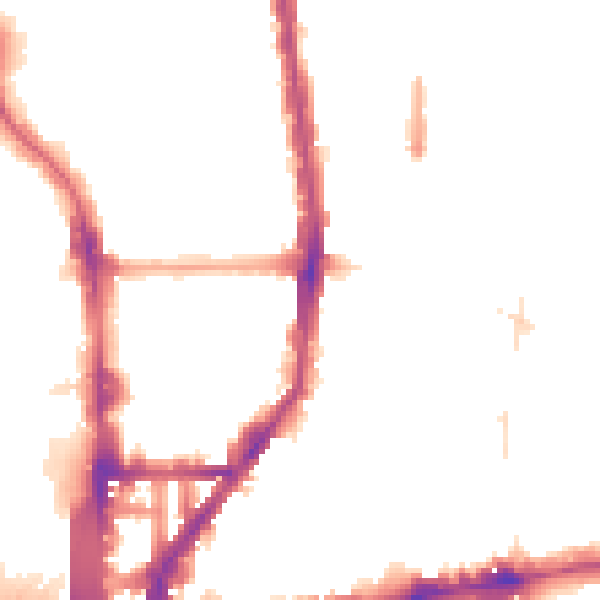 Night-time road noise heatmap for N1 0SL