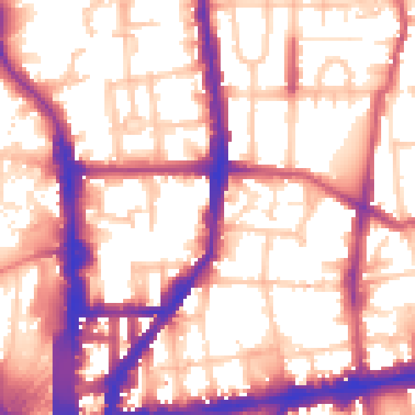 Daytime road noise heatmap for N1 0SP