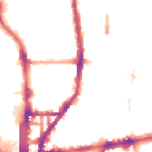 Night-time road noise heatmap for N1 0SP
