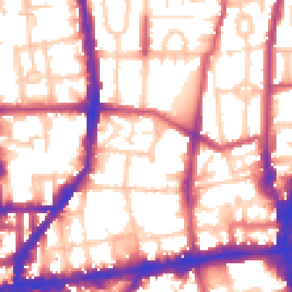 Daytime road noise heatmap for N1 0TU