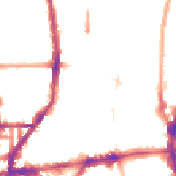 Night-time road noise heatmap for N1 0TU
