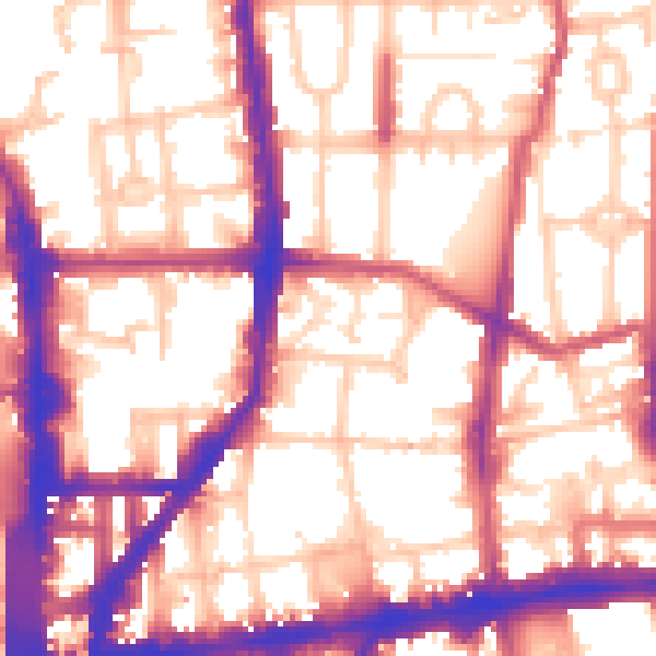 Daytime road noise heatmap for N1 0TY