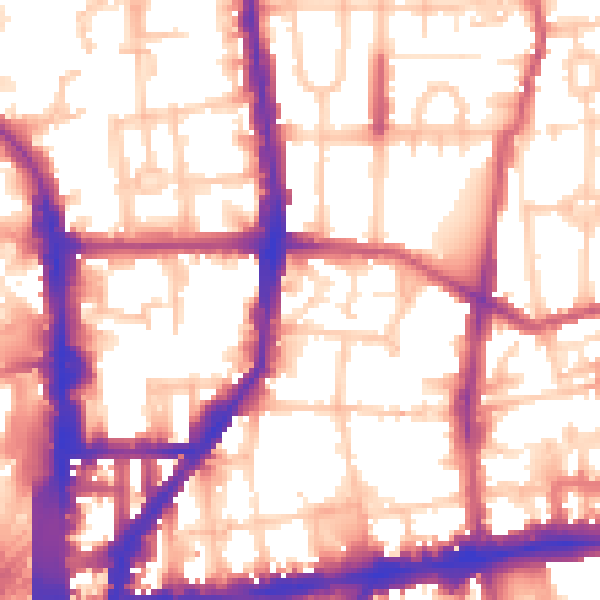 Daytime road noise heatmap for N1 0UB