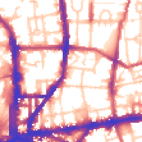 Daytime road noise heatmap for N1 0UE