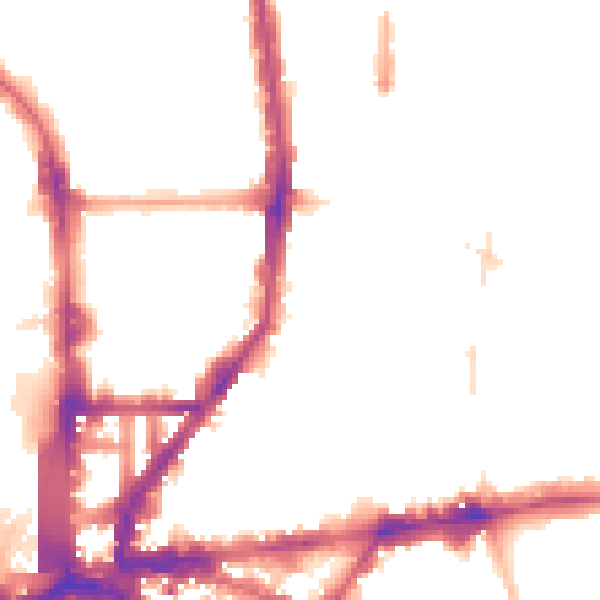 Night-time road noise heatmap for N1 0UE