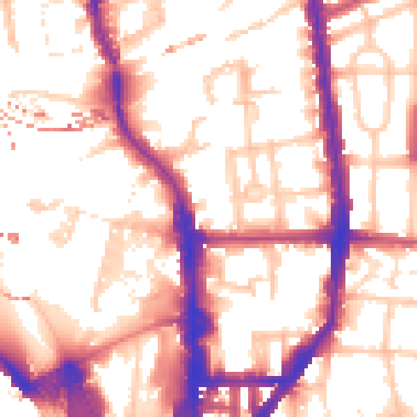 Daytime road noise heatmap for N1 0UT