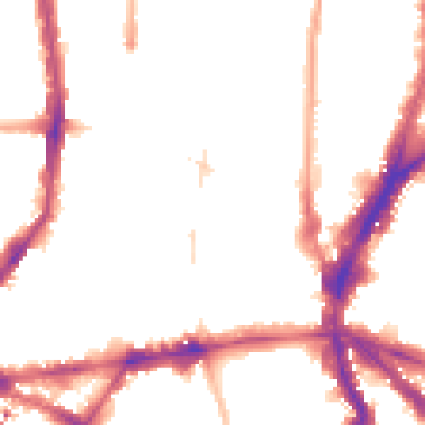 Night-time road noise heatmap for N1 0XX